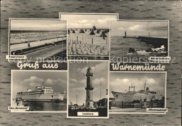 Warnemuende Ostseebad Mole Leuchtturm Fähre Völkerfreundschaf
