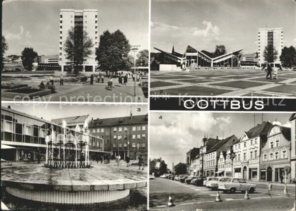 Cottbus Altmarkt Springbrunnen Jenny Marx Buchh
