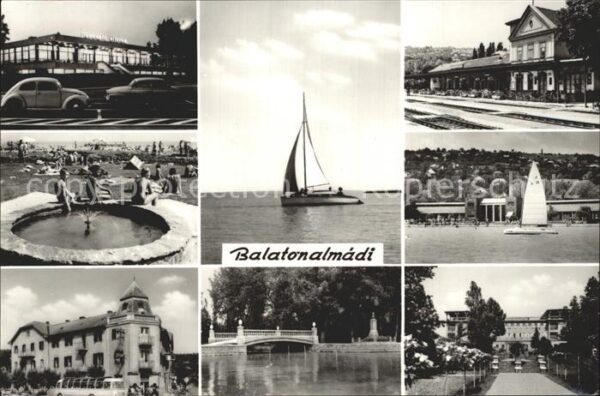 Balatonalmadi Brunnen Segelboot Gebäude