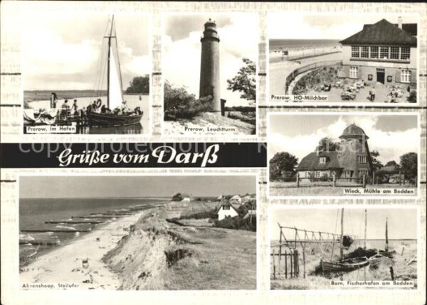 Prerow Hafen Leuchtturm HO-Milchbar Mühle am B