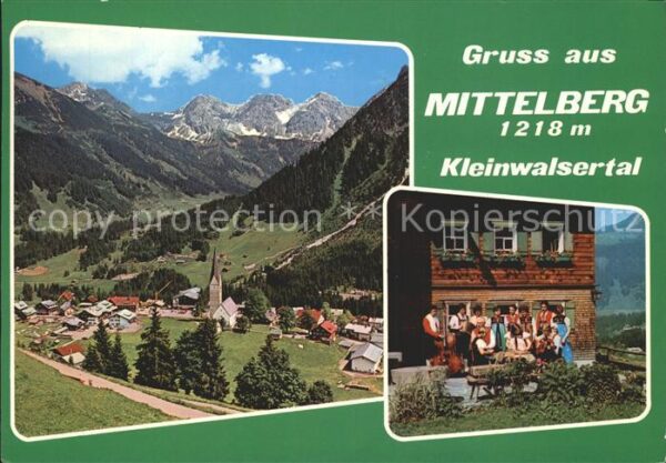 Mittelberg Kleinwalsertal Trachten Musikinstrument Ortsansicht