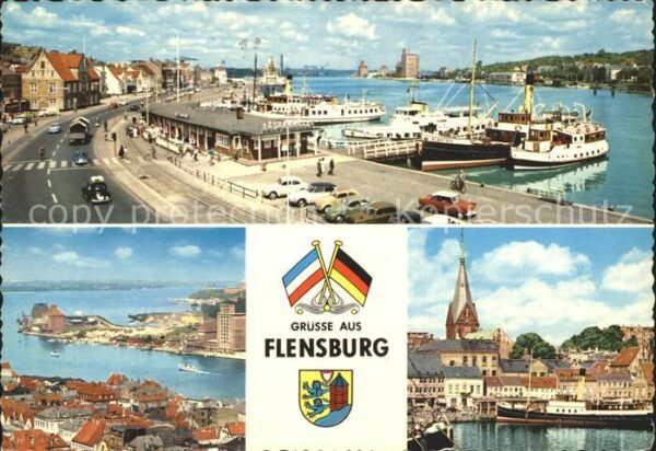 Flensburg Hafen Dampfer Kirchturm