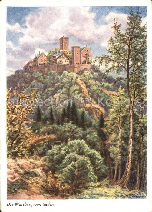 Eisenach Thueringen Wartburg Künstlerkarte