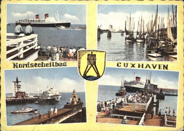 Cuxhaven Nordseebad Dampfer Hafen Seebrücke
