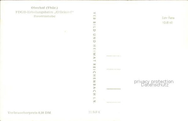 Oberhof Thueringen FDGB Erholungsheim Glückauf Bauernstube – Bild 2