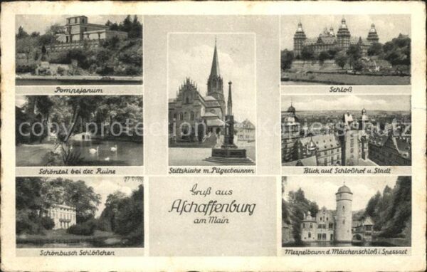 Aschaffenburg Main Pompejanum Schloss Schöntal Stiftskirch