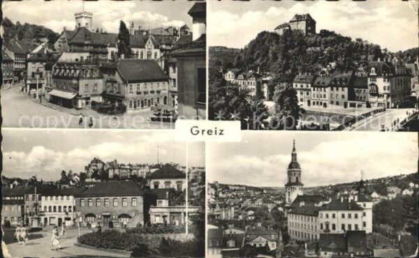 Greiz Thueringen Stadtblick Schloss Rathaus Kirche