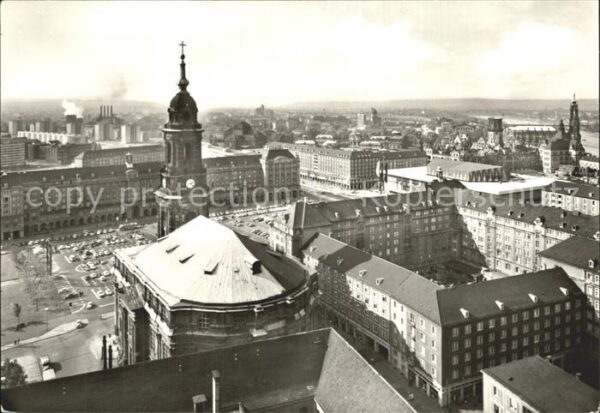Dresden Blick vom Rathaus auf Kreuzkirche und A