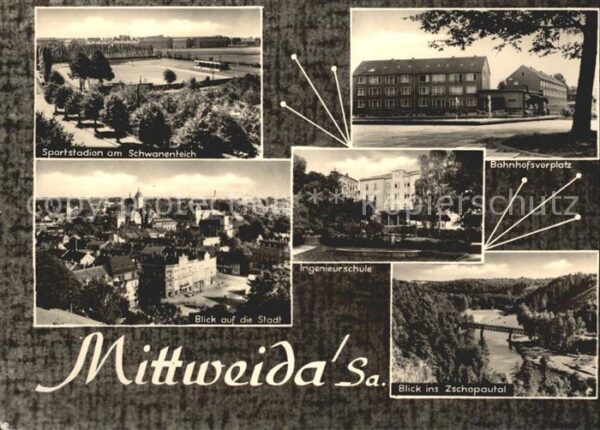 Mittweida Sportstadion Stadtblick Ingenieurschule