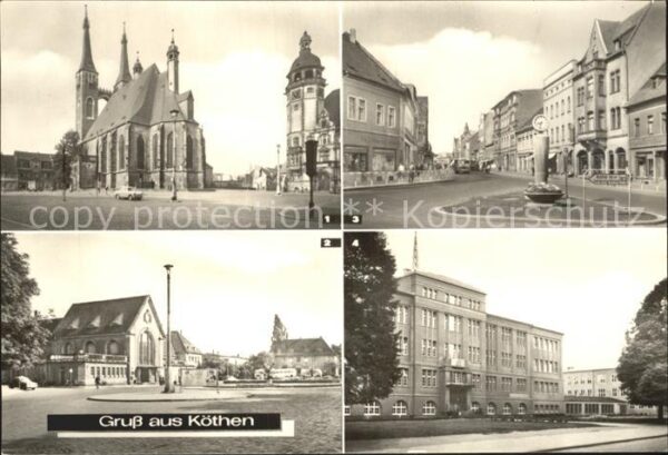 Koethen Anhalt Markplatz St Jakobskirche Rathaus Bahnh