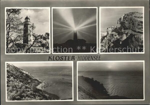 Kloster Hiddensee Leuchtturm bei Nach Felsen Steilküste S