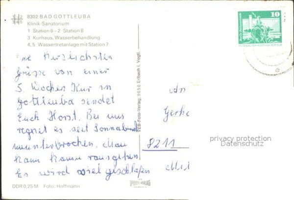Bad Gottleuba-Berggiesshuebel Klinik Sanatorium Stationen 6 und 8 Kur – Bild 2