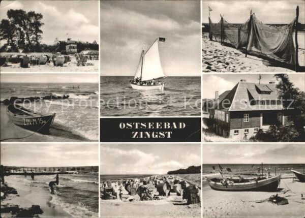 Zingst Ostseebad Strandpartien Segelboot Fischernetze Bo