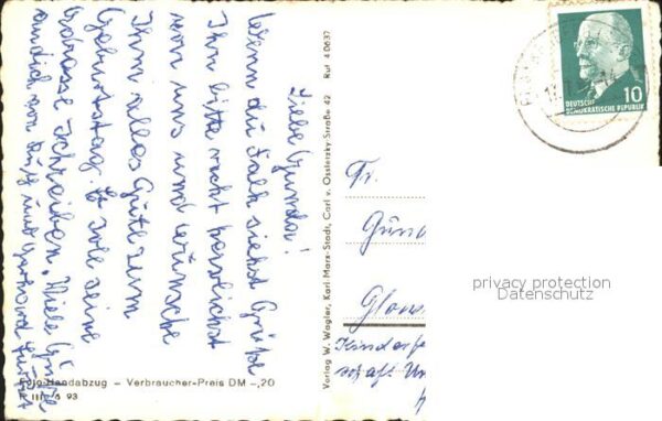 Waldkirchen Erzgebirge Ortsansicht mit Kirche Handabzug – Bild 2