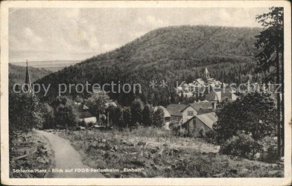 Schierke Harz Blick auf FDGB Ferienheim Einheit