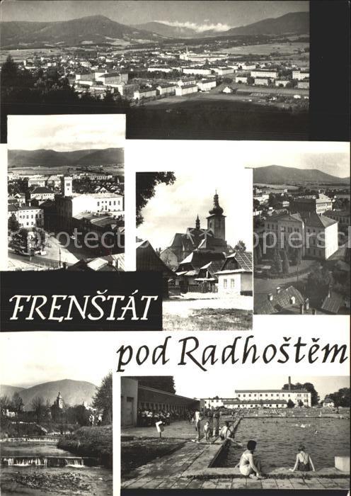 Frenstat pod Radhostem Teilansichten Kirche Flusspartie Schwim