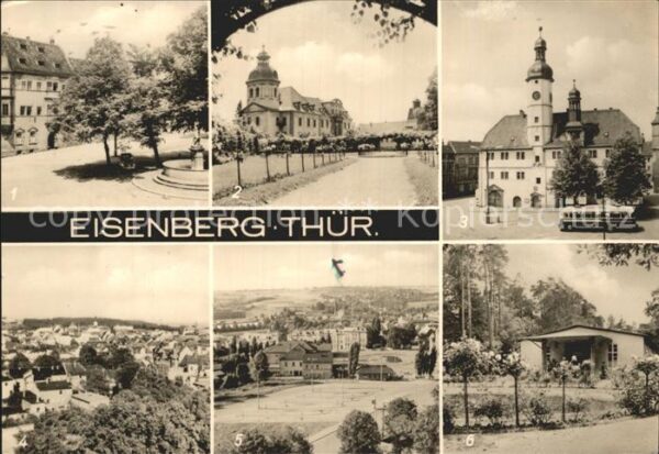 Eisenberg Thueringen Marktplatz Schlosskirche Rathaus Busbah
