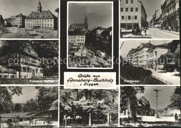 Annaberg-Buchholz Erzgebirge Rathaus Frohnauer Hammer Schutzteich An