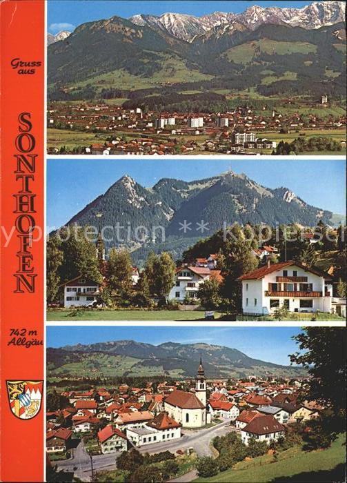 Sonthofen Oberallgaeu Gesamtansicht mit Alpenpanorama