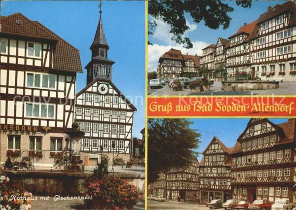 Allendorf Bad Sooden Rathaus mit Glockenspiel Marktplatz Bru