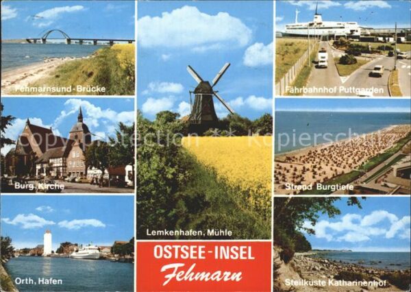 Insel Fehmarn Fehmarnsundbrücke Burg Kirche Orth Hafe