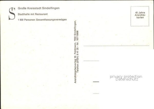 Sindelfingen Stadthalle mit Restaurant Wasserspiele – Bild 2