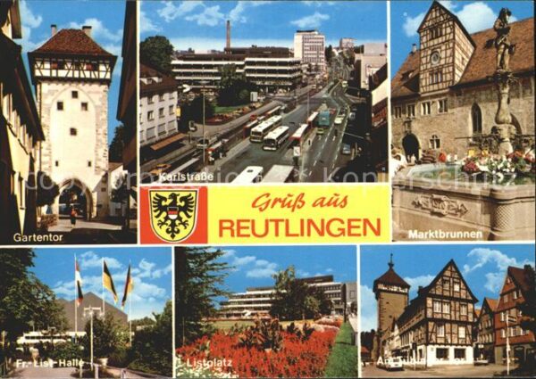 Reutlingen Gartentor Karlstrasse Marktbrunnen Fran