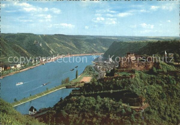 St Goar Panorama Rhein Burg Rheinfels