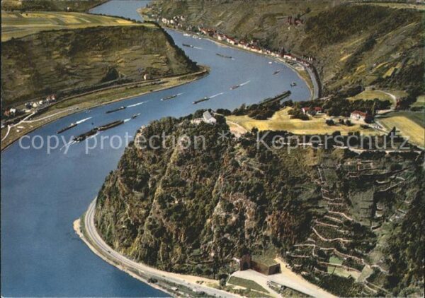 St Goarshausen Loreley Felsen Burg Katz Fliegeraufnahm