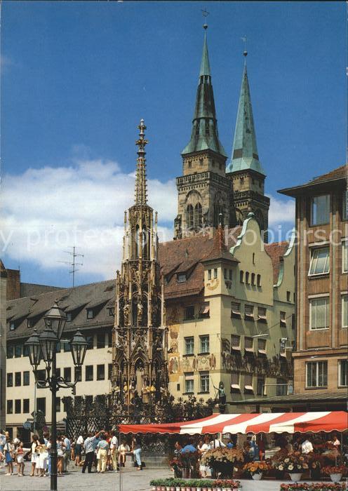 Nuernberg Schöner Brunnen Markt Sebalduskirche
