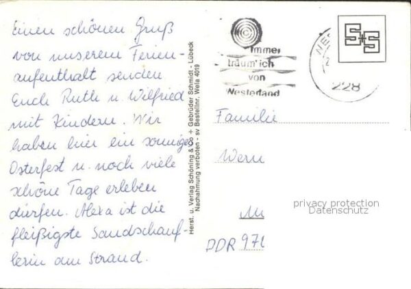 Wenningstedt Sylt Landkarte Insel Wohnhäuser Strand Eisen – Bild 2