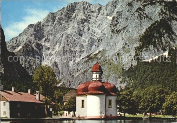 St Bartholomae Wallfahrtskirche mit Watzmann Ostwand B