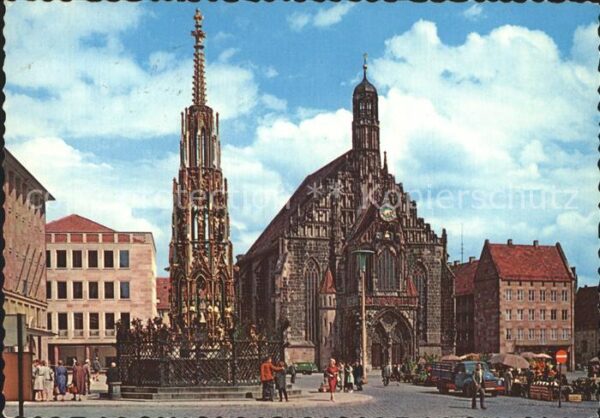 Nuernberg Hauptmarkt Altstadt Schöner Brunnen Fra