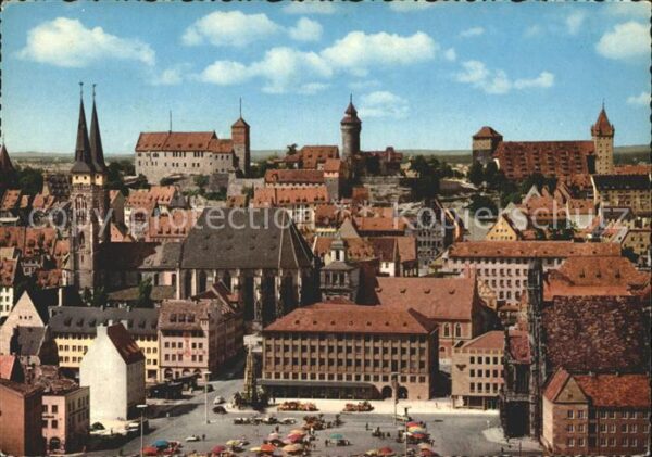 Nuernberg Blick über die Altstadt auf die Burg