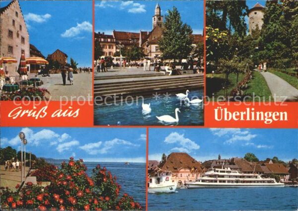 Ueberlingen Bodensee Teilansichten Strassencafe Uferpromenad
