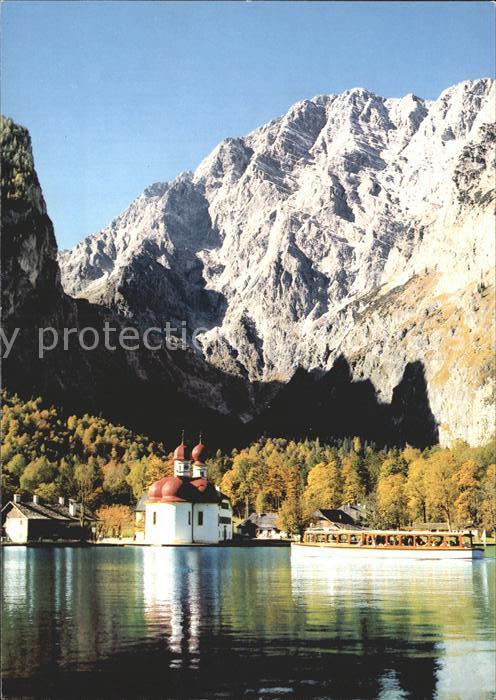 St Bartholomae Wallfahrtskirche mit Watzmann Ostwand B