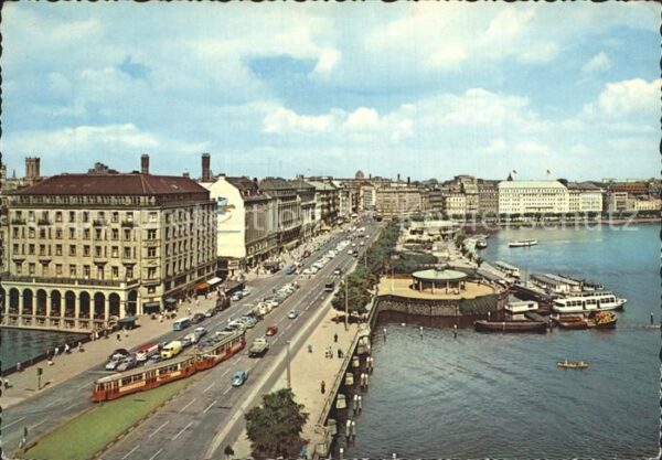 Hamburg Jungfernstieg Strassenbahn Binnenalster