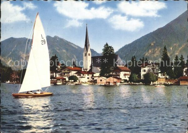 Rottach-Egern Ansicht vom Tegernsee aus Segeln Bodens