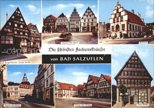 Bad Salzuflen Fachwerkhäuser Rathaus Partie am Markt