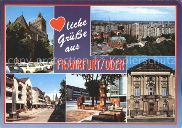 Frankfurt Oder Kirche Siedlung Hochhäuser Fussgängerzo