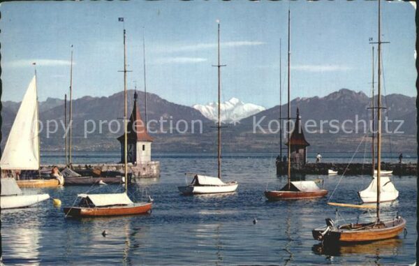 Boote Morges Vieux Port Mont Blanc