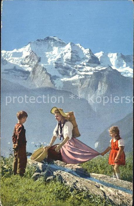 Landwirtschaft Sennerin Tracht Alpen Kinder