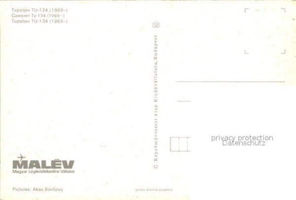 Flugzeuge Zivil Tupoljev TU-134 Malev Hungarian Airline – Bild 2