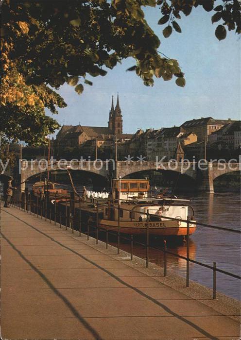 Frachter Binnenschifffahrt Neptun Basel Mittlere Brücke Münster