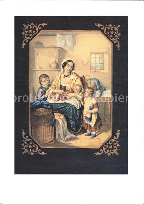 Lithographie Wandbilddruck Mutterglück Verlag E. G.