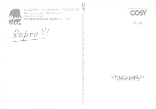 Mozart Wolfgang Amadeus Salzburg Cello Geige Klavier – Bild 2