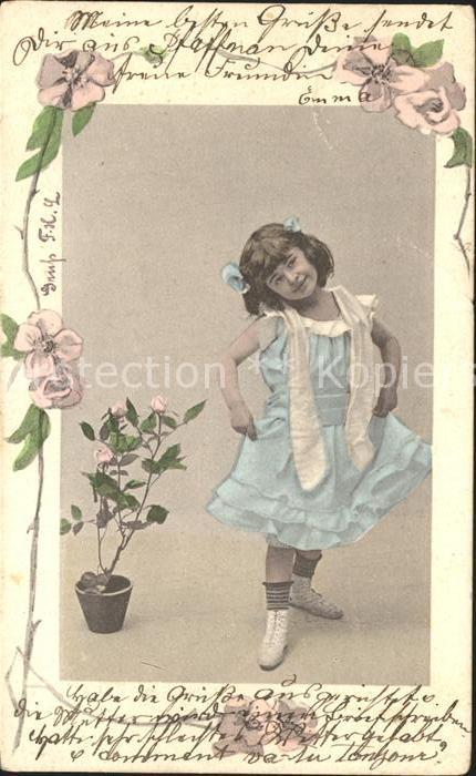 Kinder Child Enfants Mädchen Kleid Topfblume