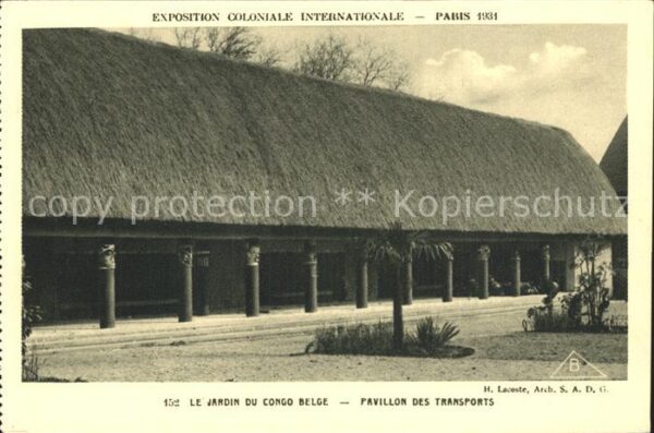 Exposition Coloniale Internationale Pari Jardin du Congo Belge Pavillon des Tran