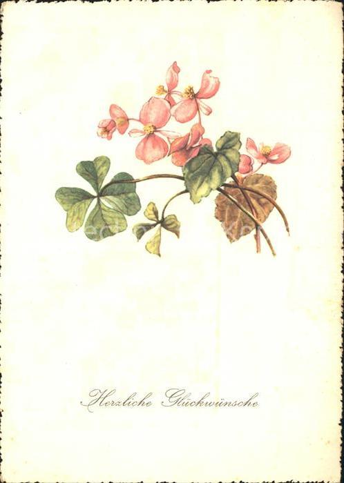 Blumen Kleeblatt Glückwunsch