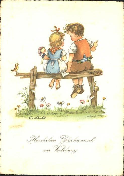 Glueckwunsch Verlobung Kinder Puppe Vogel